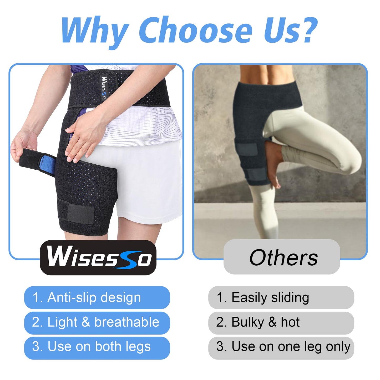 Hip Brace, Groin Wrap Hip Braces for Sciatica Pain Relief, Thigh Support for Groin, Thigh, Hamstring, Pulled Muscle Injury, Sciatic Nerve Brace For Men and Women, Pink