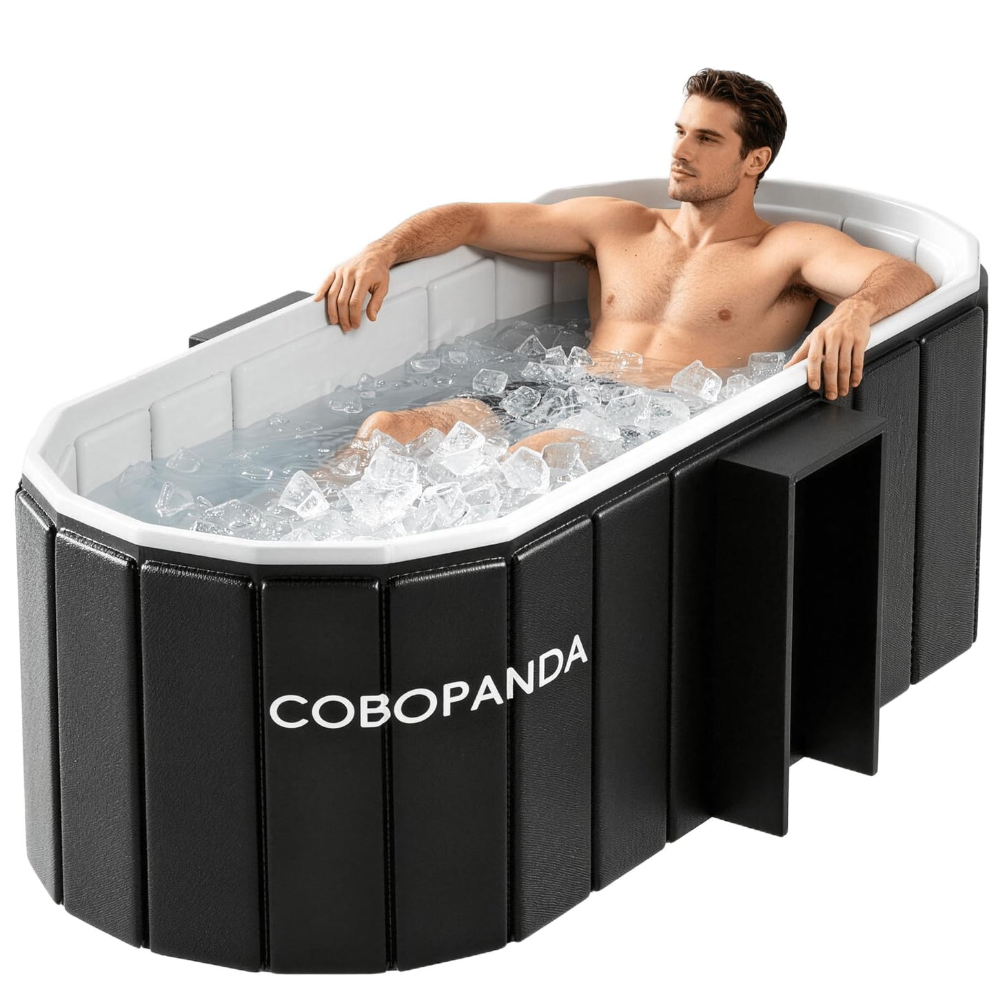 Portable Bathtub for Adult 59" Large Collapsible Cold Plunge Bathtub Foldable No Installation Ice Bath Tub for Shower Stall, Bathroom Hot SPA Soaking Standing Tub