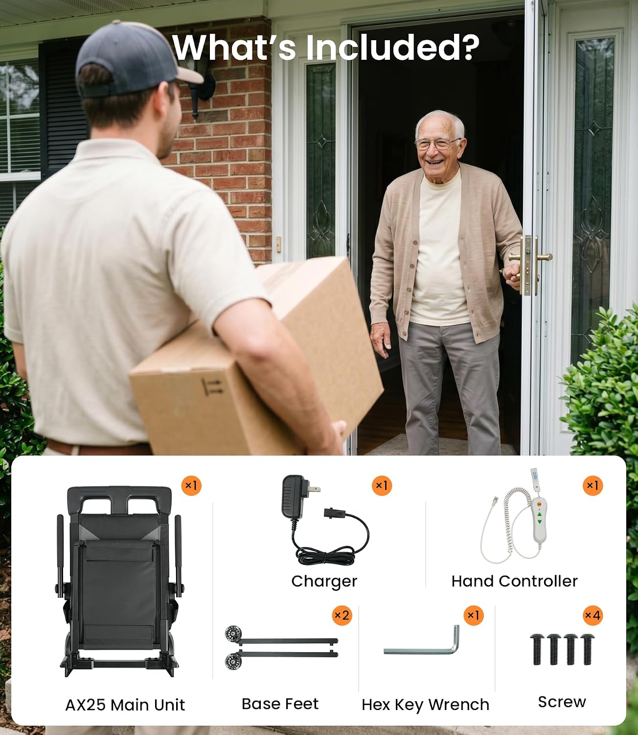 VOCIC Electric Chair Lift Get Up from Floor, Ultra-Compact Chair Lift with T-Stabilized Base, Easy Mobility Design for Seniors, Helps Stand from Floor