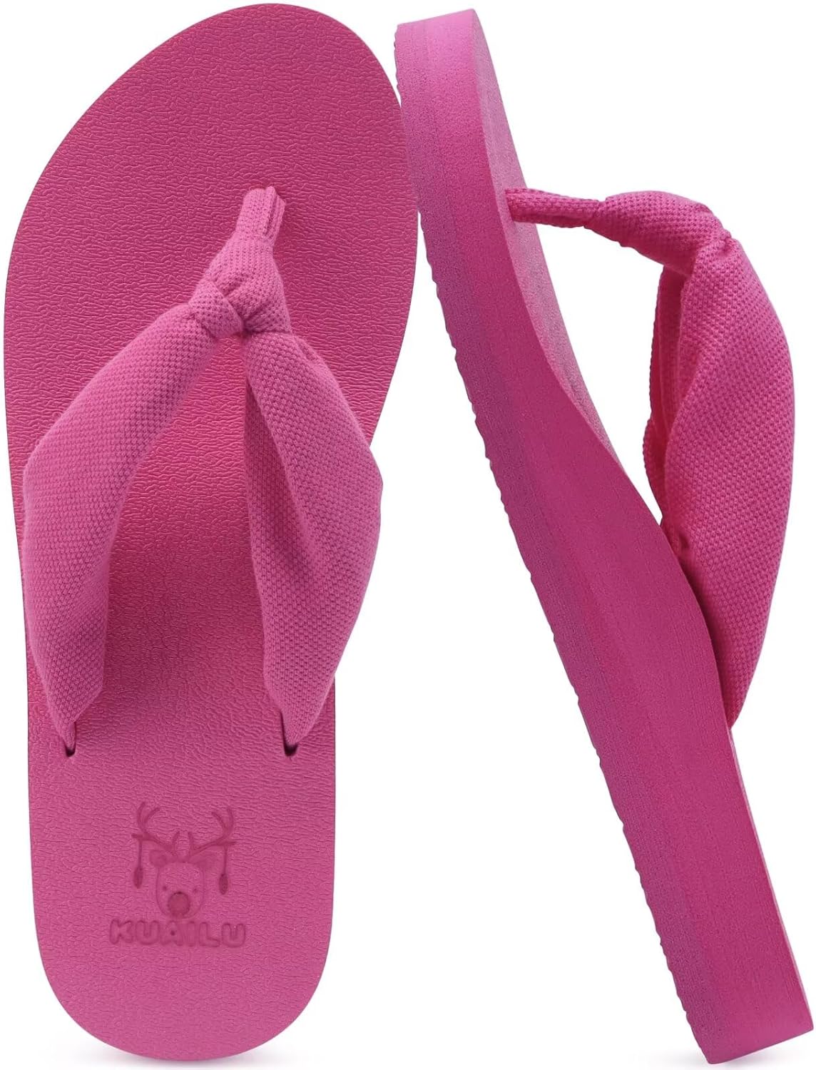 KuaiLu Flip Flops for Women with Arch Support Yoga Mat Comfortable Summer Beach Walking Thong Cushion Sandals Slip On Indoor Outdoor