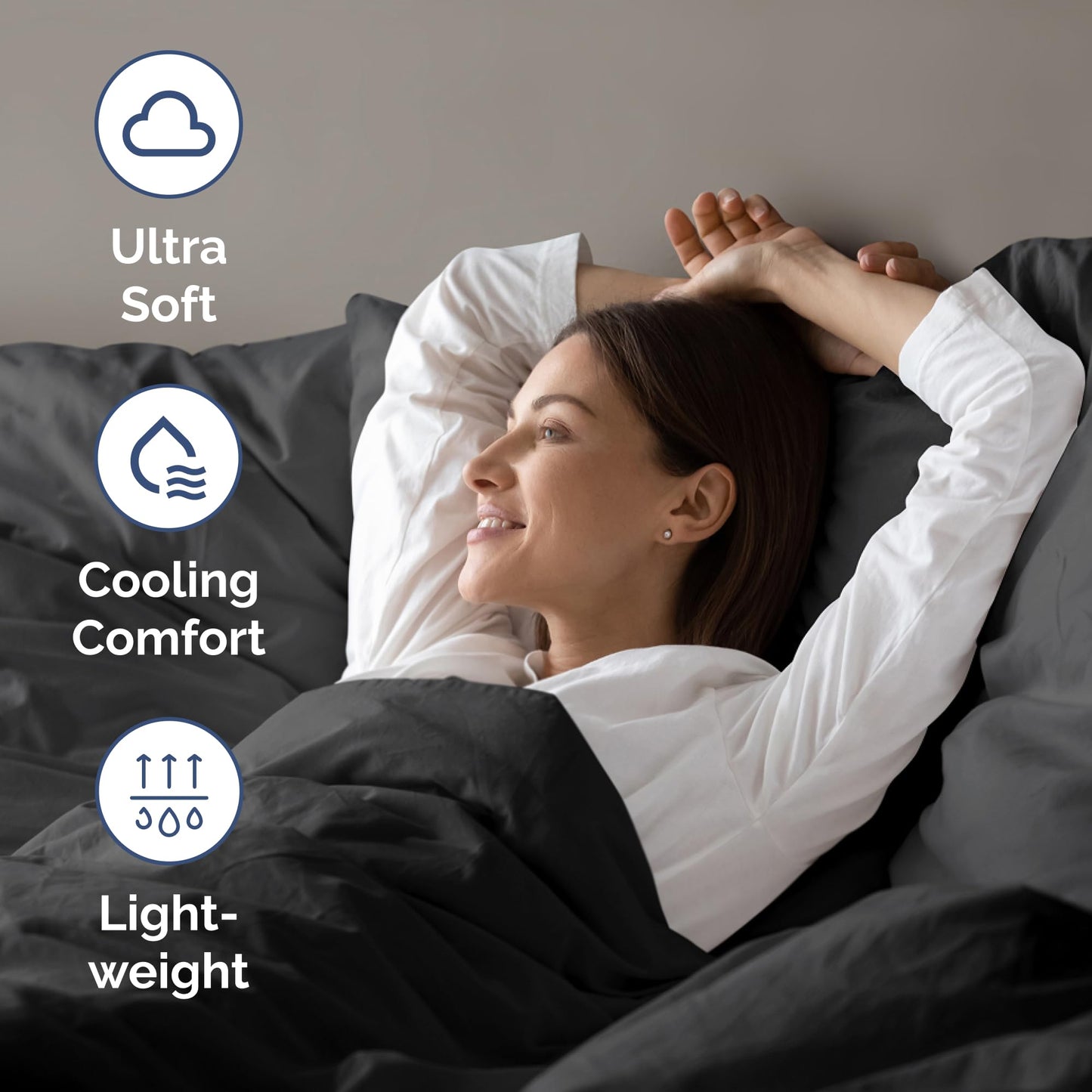 Air Mattress Sheet Set for Full Size - 4 Piece Breathable & Cooling Sheets w/Extra Deep Pockets - Fits Inflatable & Blow Up Air Mattresses Up to 24 Inches Thick - Soft and Wrinkle Free - Dark Grey