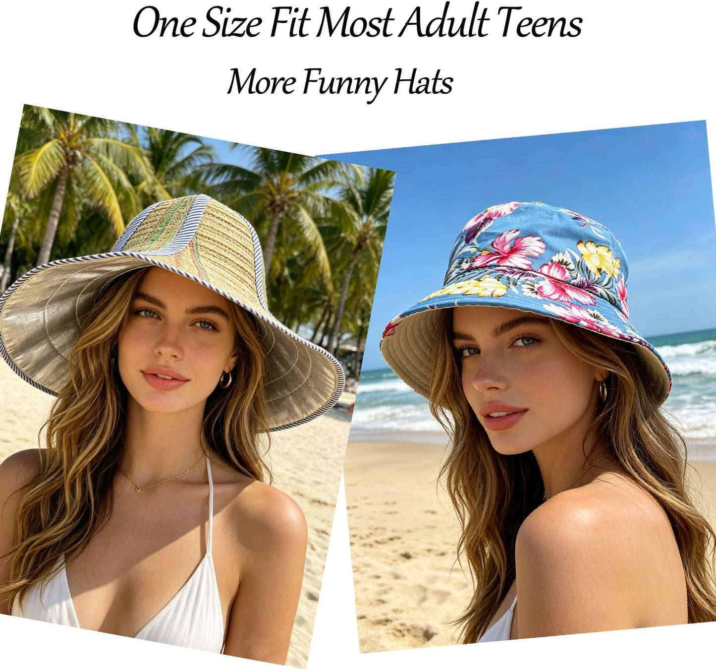 9 Assorted Funny Party Hawaiian Hats, Luau Party Photo Booth Props Hat Summer Dress Up Props Hatss for Adult Teen