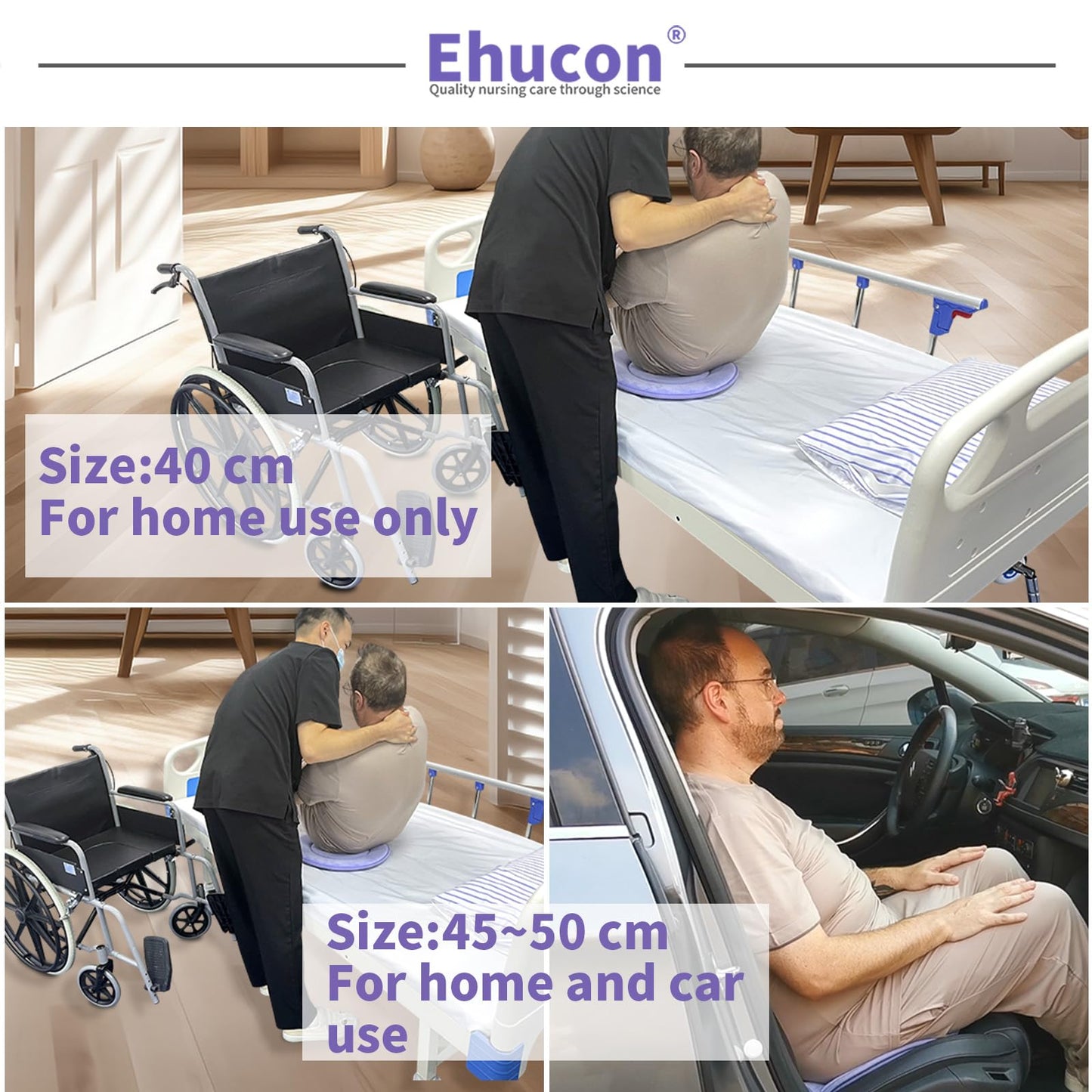 360 Degree Swivel Seat Cushion for Car or Chair,Rotating Seat Cushion Pivot Disc Pad for Elderly,Swivel Car Seat Chair Assist for Elderly to Turning Easily from Bed to Wheelchair