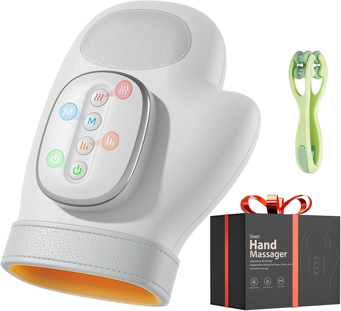 WUX Hand Massager with Heat and Air Compression, 3 Massage Modes, 4 Heat Levels and 5 Compression Settings, Rechargeable Hand Compression Massager for Daily Relaxation, Women and Men | 3 Massage Modes, 4 Heat Levels, 5 Intensity Settings, Helps Relieve Va