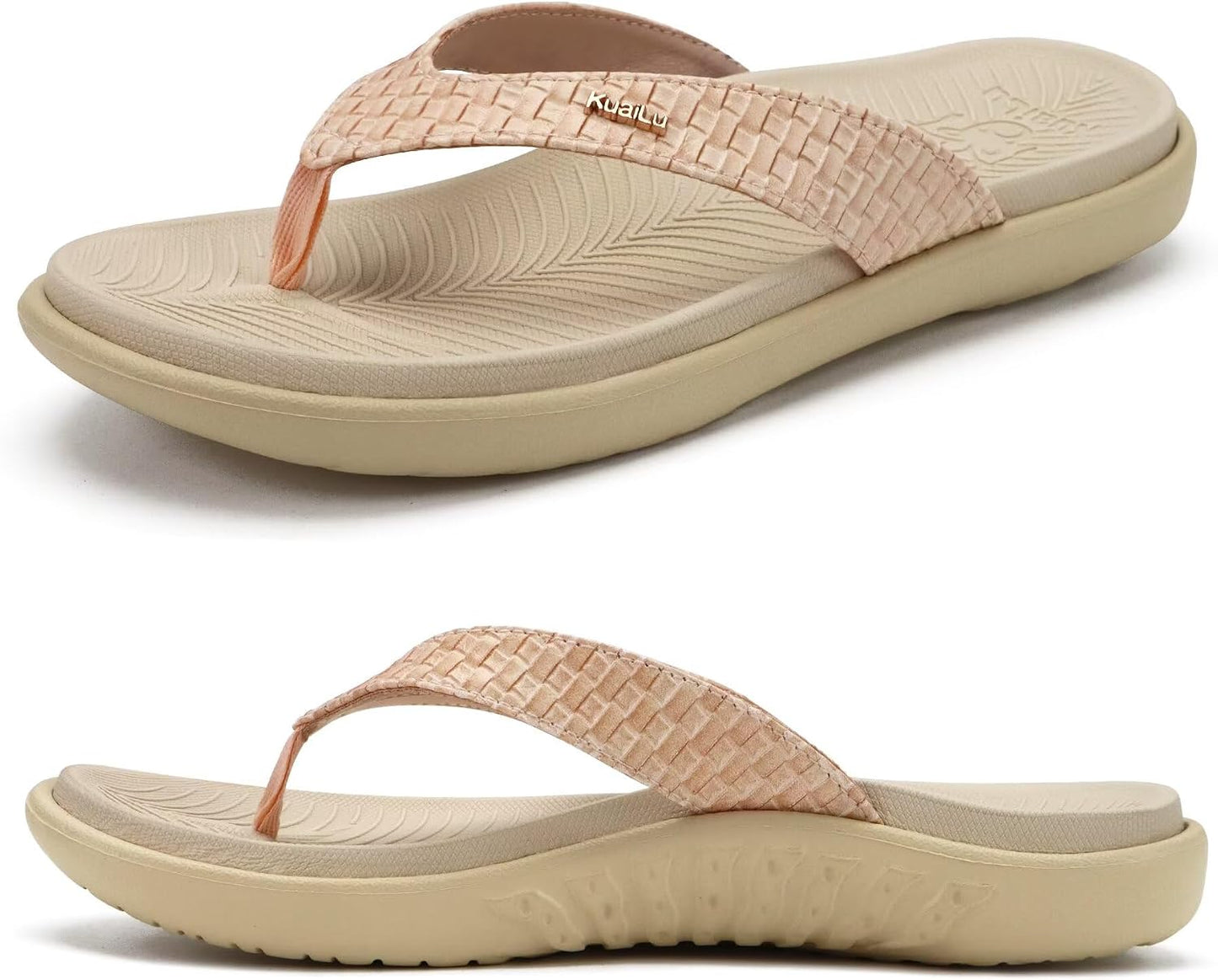 KuaiLu Womens Flip Flops Ladies Yoga Mat Comfortable Walking Thong Sandals With Plantar Fasciitis Arch Support Slip On Indoor Outdoor For Summer
