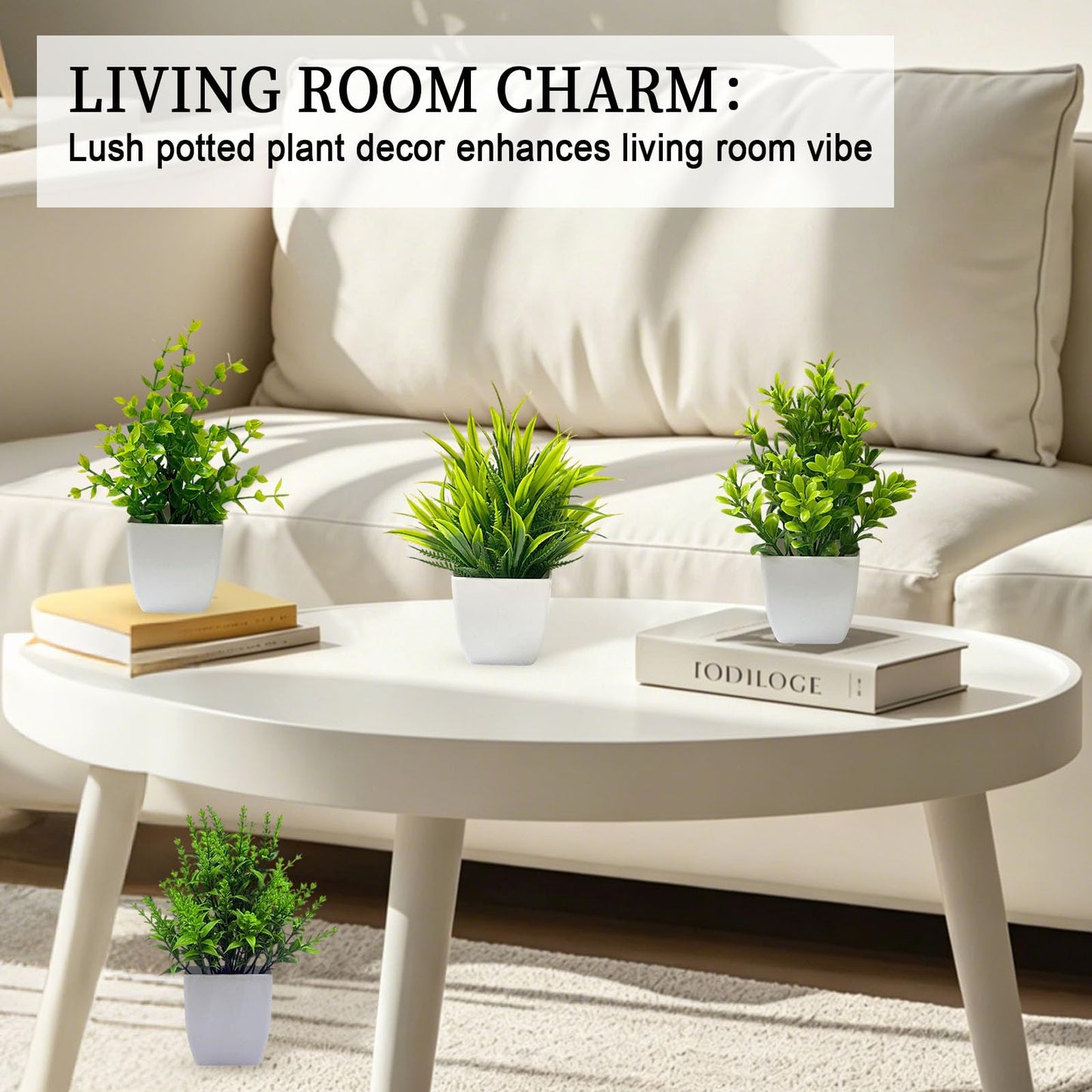 SZC&MFZ Small Fake Plants,4 PCS Artificial Potted Flowers for Home,Bathroom, Room, Bedroom, Living Room, Kitchen and Office Decor.