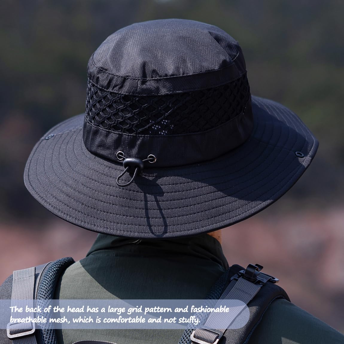 Sireck Fishing Hat, UPF50+ Wide Brim Sun Hat for Men Women, UV Protection Hiking Beach Bucket Hats Summer Safari Hat