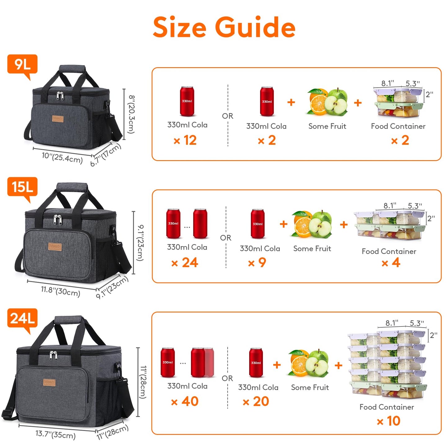 Lifewit Medium Lunch Bag, Insulated Lunch Box, Soft Cooler Cooling Tote for Adult Men Women, Black 12-Can (9L)