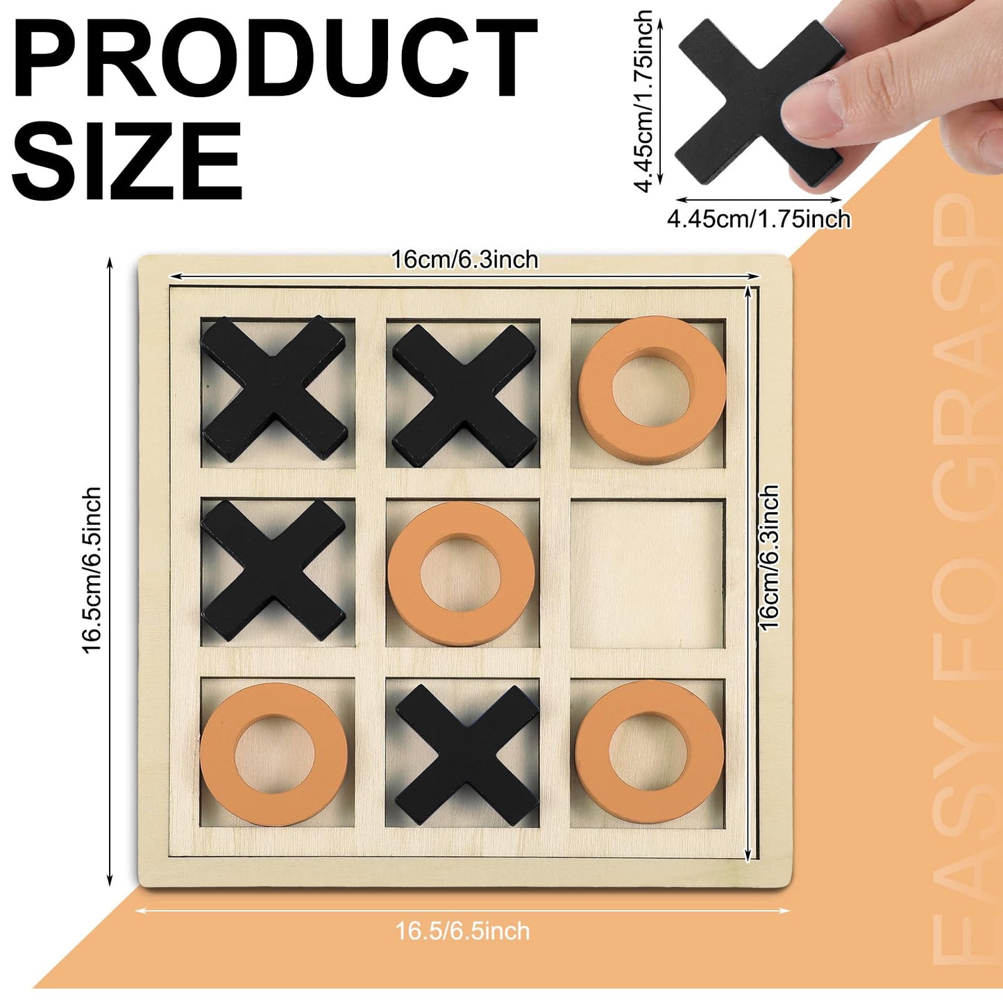 Seenelling Jumbo Wooden Tic Tac Toe Game Dementia Activities for Alzheimers Seniors with Matching and Puzzle Templates XO Chess Board Game for Elderly Engaging Table Decor(Blue, Red)