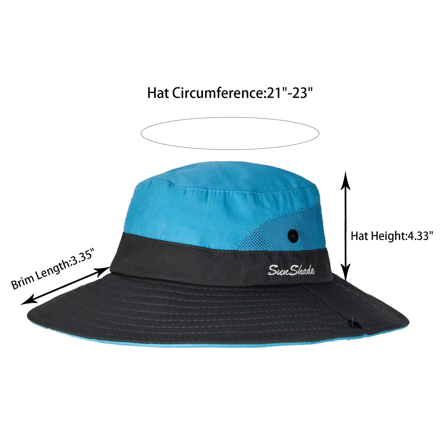 Women's Summer Sun-Hat Ponytail - Outdoor UV-Protection Mesh Wide Brim Foldable Hat with Ponytail Hole