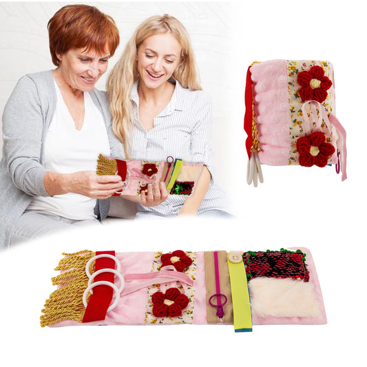 Sensory Blanket for Adults with Dementia, Dementia Activities for Seniors, Alzheimer's Products, Sensory Board with Buttons & Textures, Anxiety Relief Gifts for Elderly