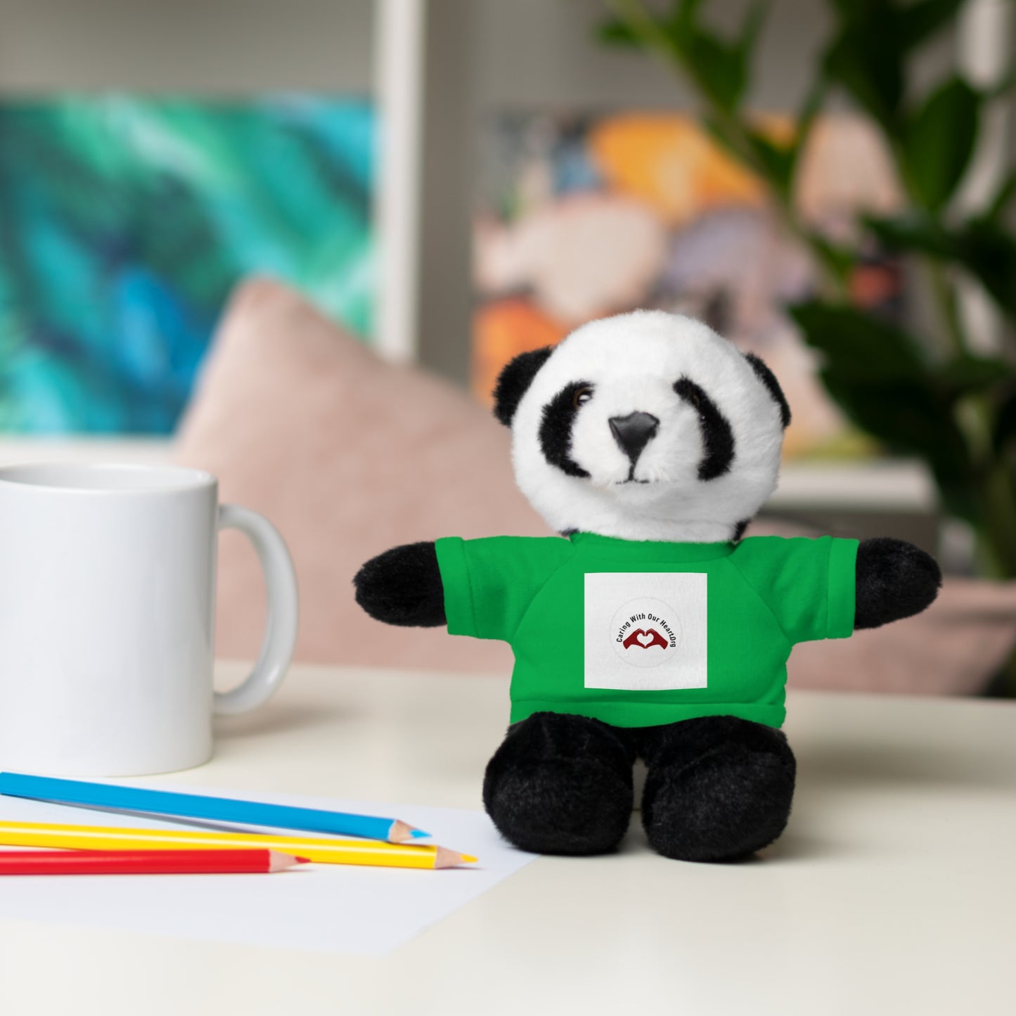 Plush Bear with Custom Tee — Soft Brown Teddy in Printed T‑Shirt