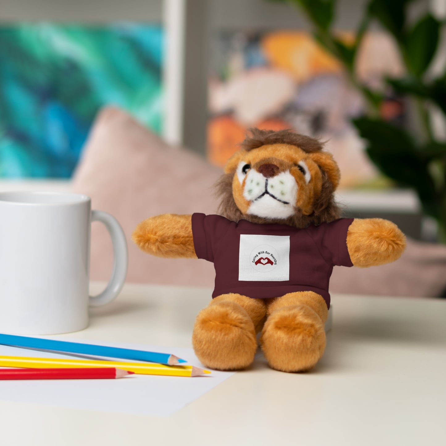 Plush Bear with Custom Tee — Soft Brown Teddy in Printed T‑Shirt