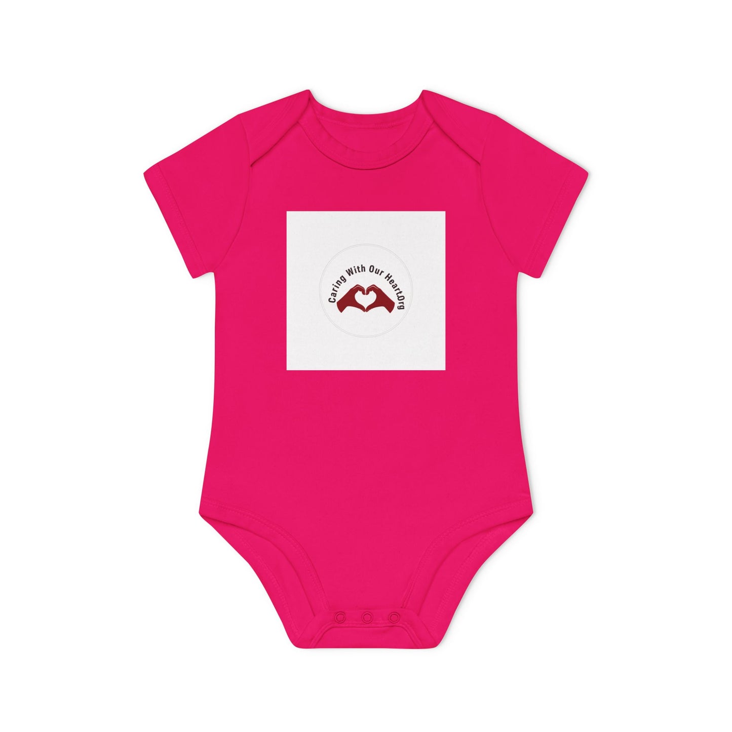 Baby Bodysuit — "Love You to the Moon" Heart Hands Organic Infant Onesie
