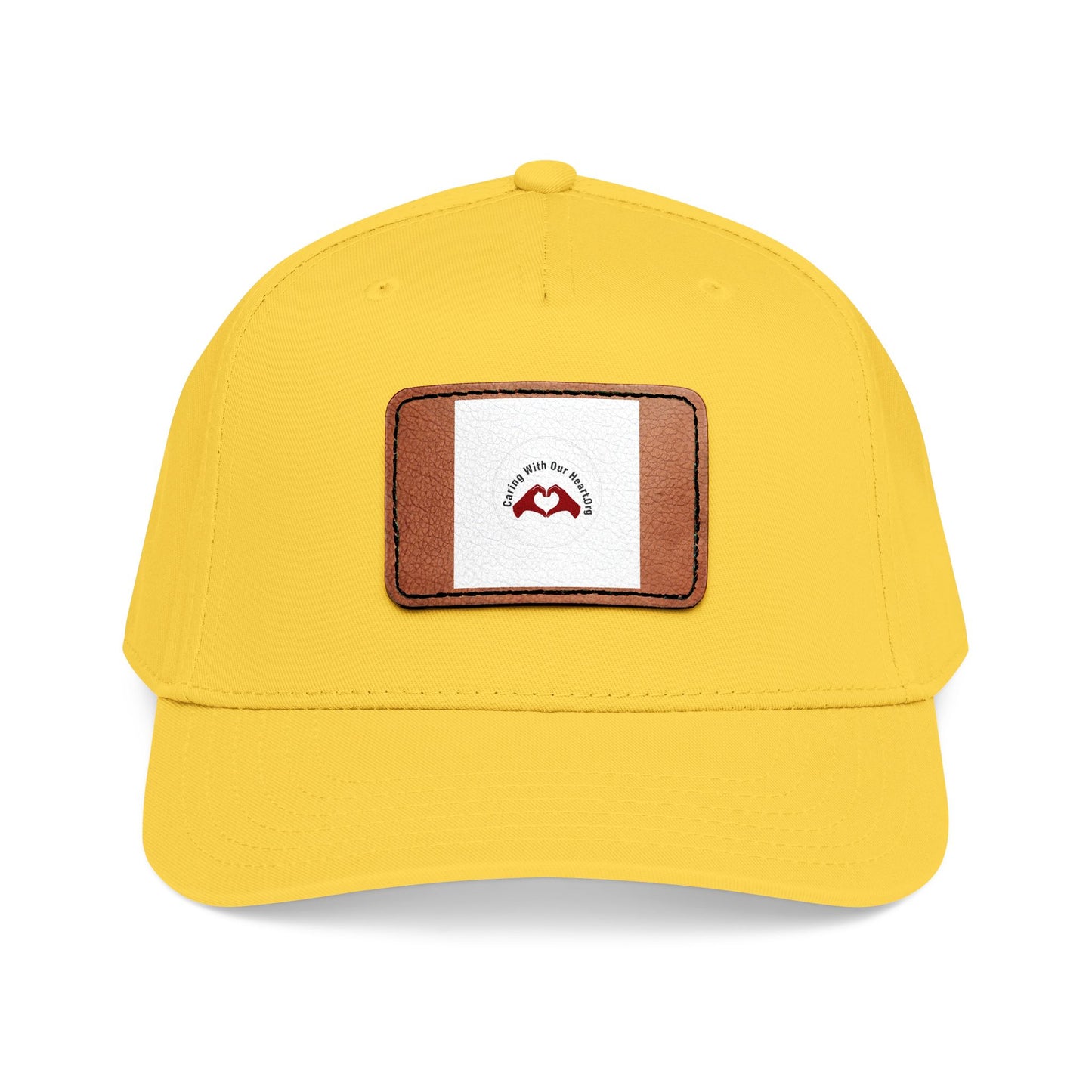 Leather Patch Baseball Cap — Retro Mustache Logo