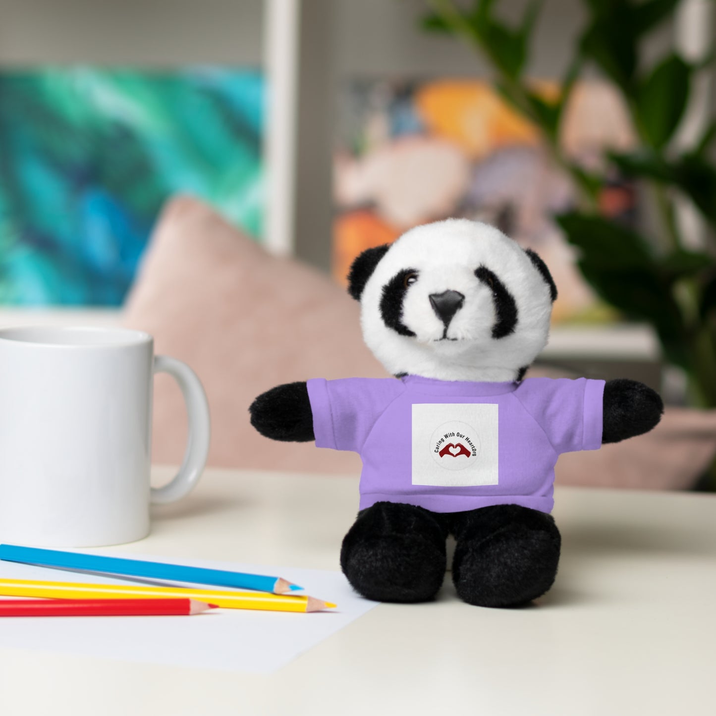 Plush Bear with Custom Tee — Soft Brown Teddy in Printed T‑Shirt