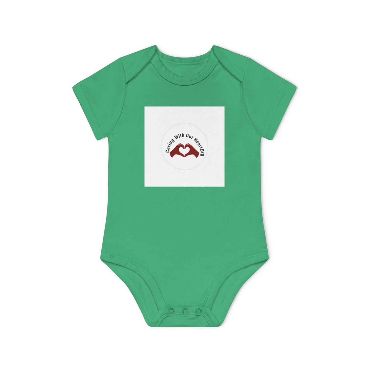 Baby Bodysuit — "Love You to the Moon" Heart Hands Organic Infant Onesie