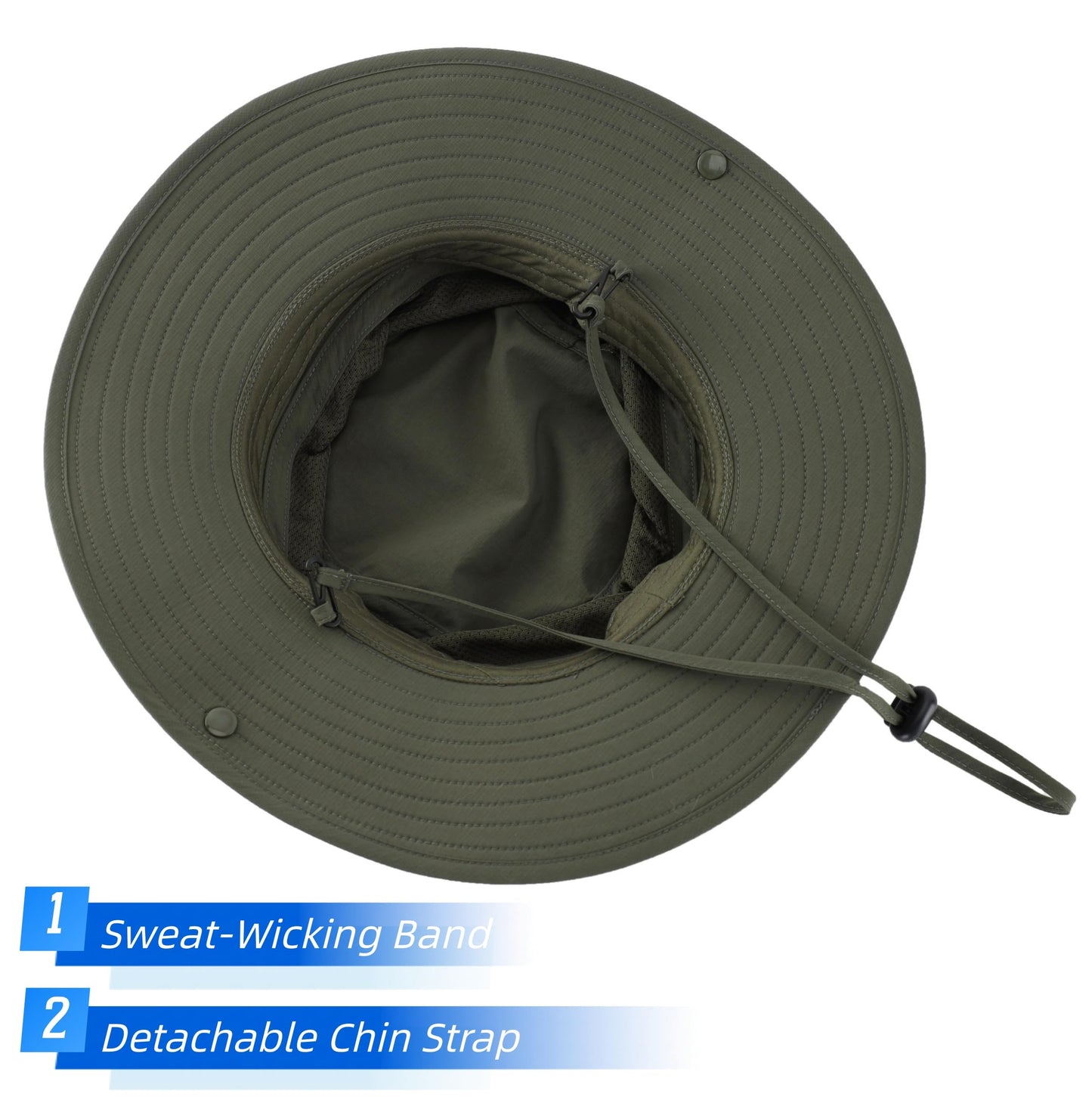 Connectyle Sun Hat for Men Women Outdoor UV Protection Safari Hat for Fishing Hiking Gardening Breathable Cowboy Hat UPF50