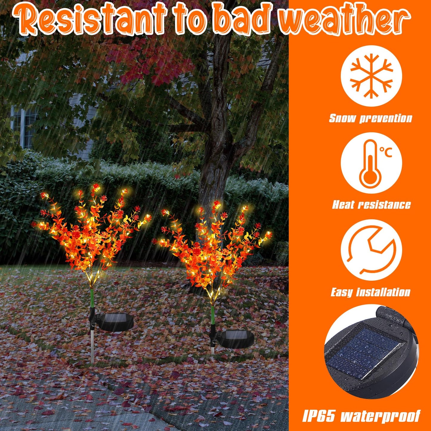 Glooglitter 2 Pack Solar Stake Lights Outdoor Decor Waterproof Mums Artificial Flowers Solar Lights for Outdoor Garden Yard Pathway Decor (Rose Red,Violet)