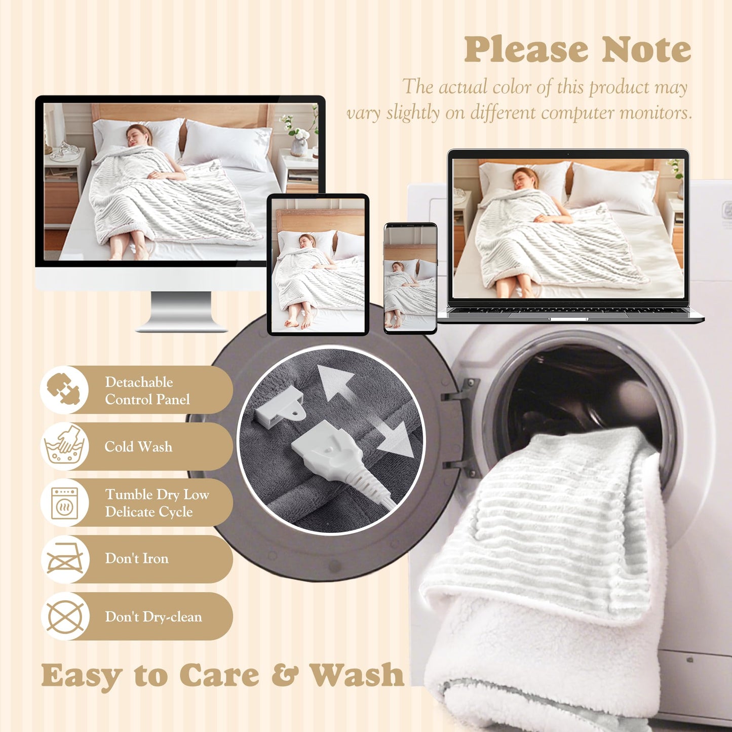 Heated Blanket Throw Size - Fast Warming with 6 Heat Settings & 4 Hours Auto-Off, Electric Throw Blanket for Couch, 50"x60", Grey