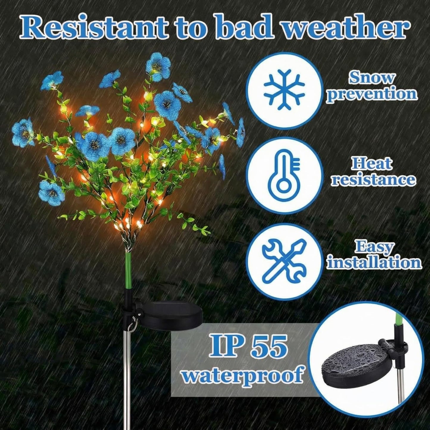 Glooglitter 2 Pack Solar Stake Lights Outdoor Decor Waterproof Mums Artificial Flowers Solar Lights for Outdoor Garden Yard Pathway Decor (Rose Red,Violet)