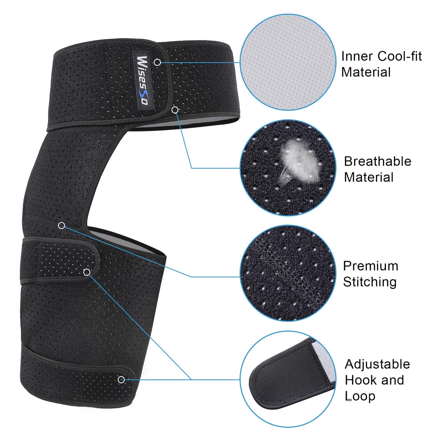 Hip Brace, Groin Wrap Hip Braces for Sciatica Pain Relief, Thigh Support for Groin, Thigh, Hamstring, Pulled Muscle Injury, Sciatic Nerve Brace For Men and Women, Pink