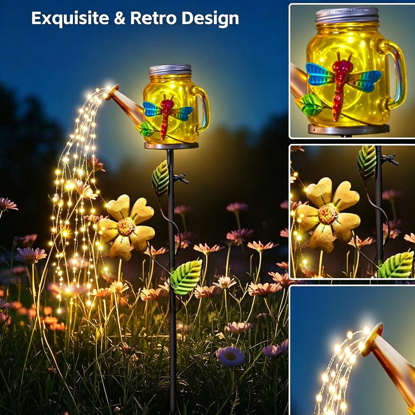 Solar Watering Can Light, Solar Yard Decorations Outdoor,Garden Decor Lights for Yard,IP65 Waterproof Hanging Lantern Lights,Outside Patio Lawn, Gifts for Mom Grandma Women Birthday