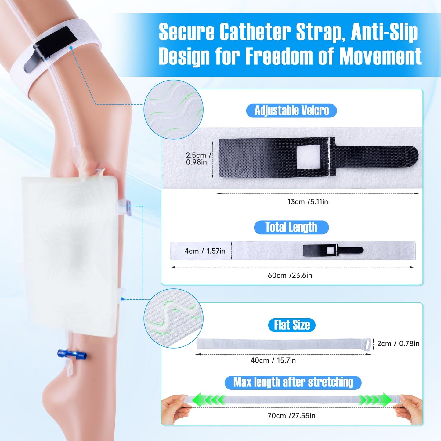 Men's Wearable Urine Collector Kit, Anti-Slip Silicone External Catheter, 1000mL Bag & 39.4-Inch Trimmable Tube for Travel, Driving and Daily Care