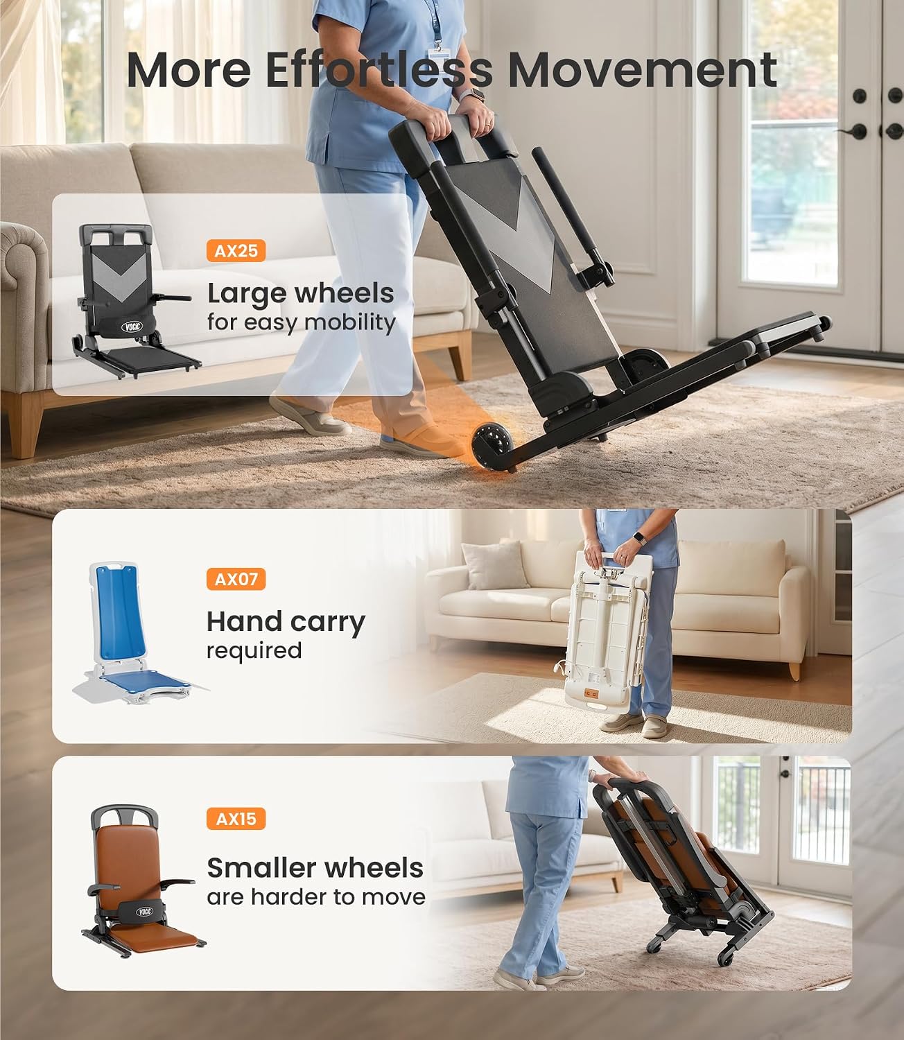 VOCIC Electric Chair Lift Get Up from Floor, Ultra-Compact Chair Lift with T-Stabilized Base, Easy Mobility Design for Seniors, Helps Stand from Floor