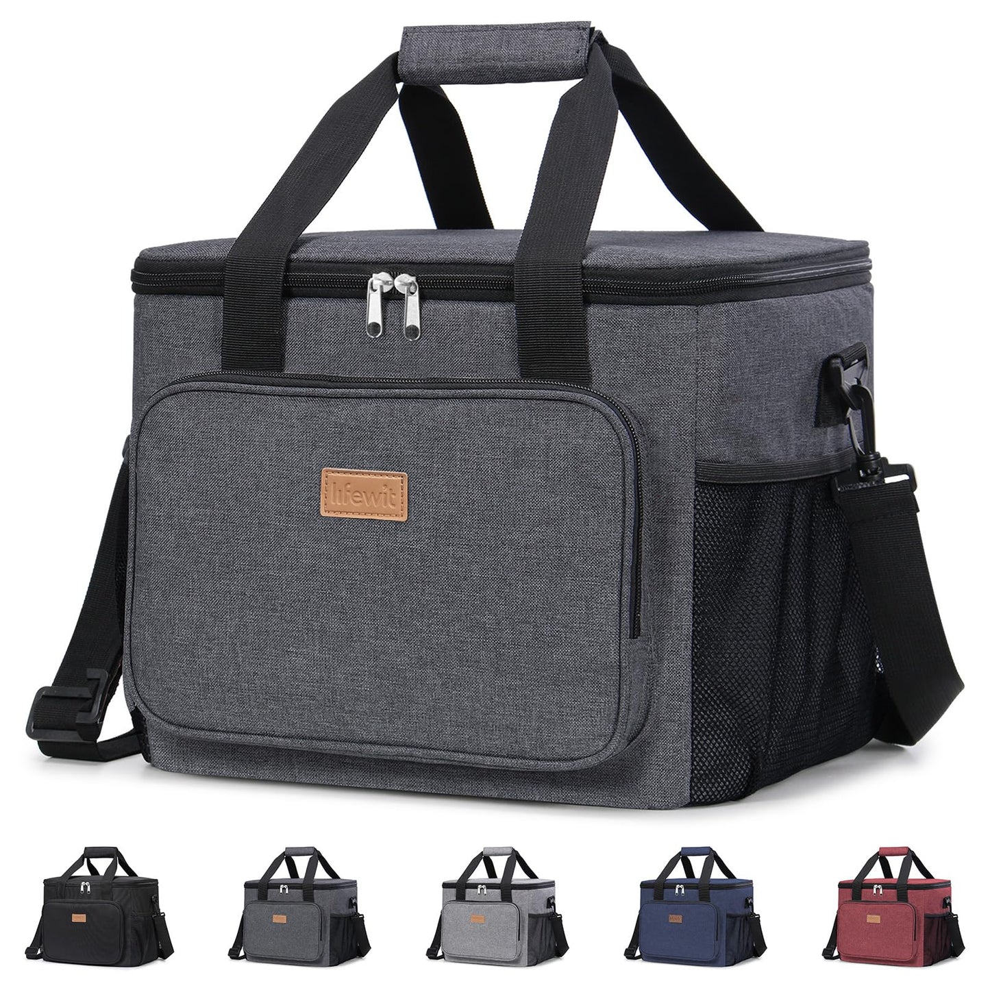 Lifewit Medium Lunch Bag, Insulated Lunch Box, Soft Cooler Cooling Tote for Adult Men Women, Black 12-Can (9L)