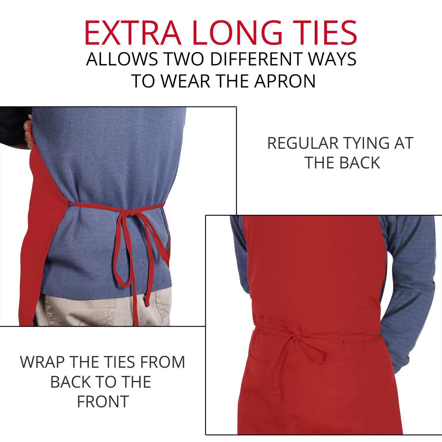 Utopia Kitchen 2 Pack Bib Apron, Adjustable with 2 Pockets, Water and Oil Resistant, Cooking Kitchen Chef Apron for Women Men