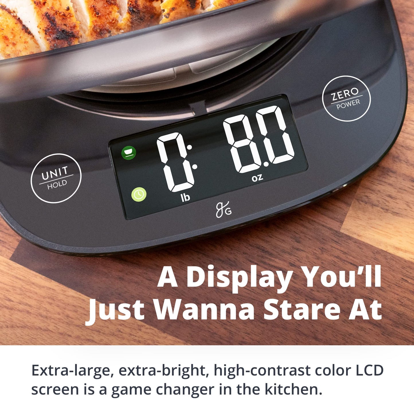 Greater Goods Digital Kitchen Scale for Baking – Food Scale with Gram & Ounce Measurements, Easy Tare & Stable Readings, Precision Scale for Sourdough Bread, Baking & Cooking, 11 lb Capacity