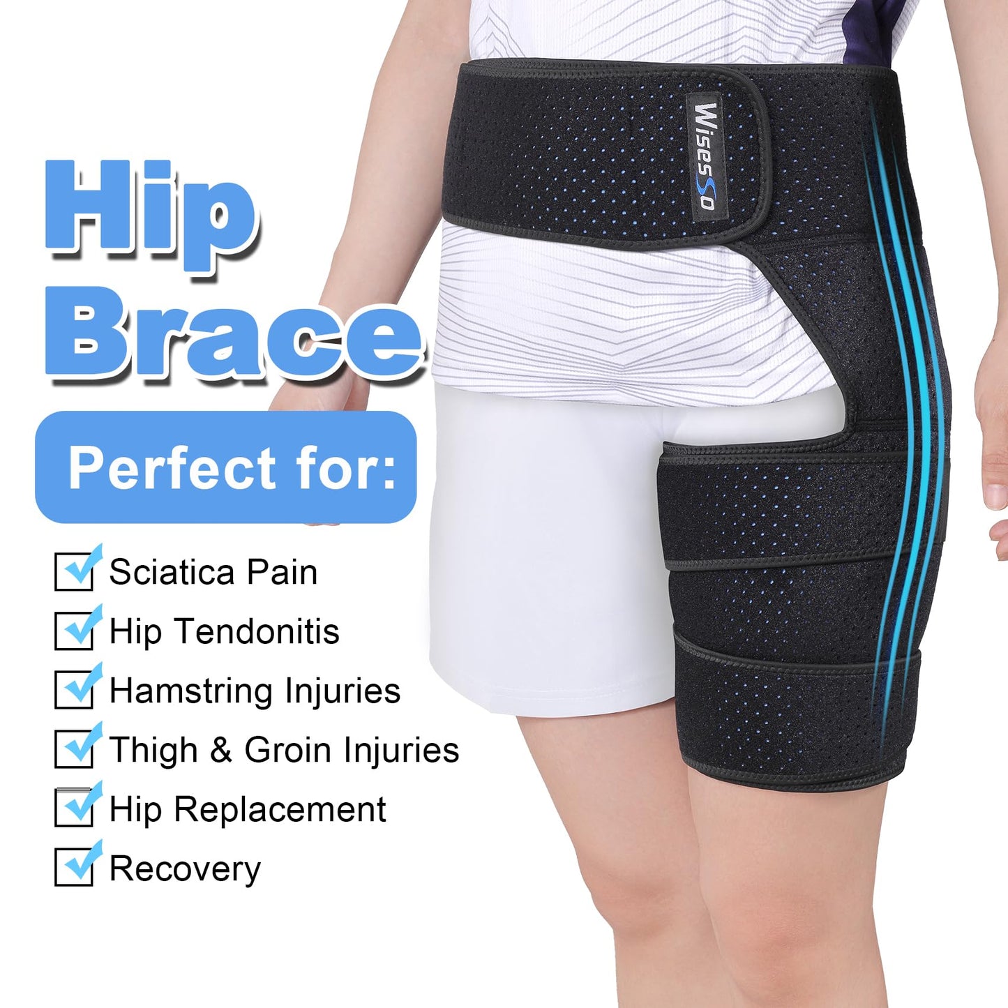 Hip Brace, Groin Wrap Hip Braces for Sciatica Pain Relief, Thigh Support for Groin, Thigh, Hamstring, Pulled Muscle Injury, Sciatic Nerve Brace For Men and Women, Pink
