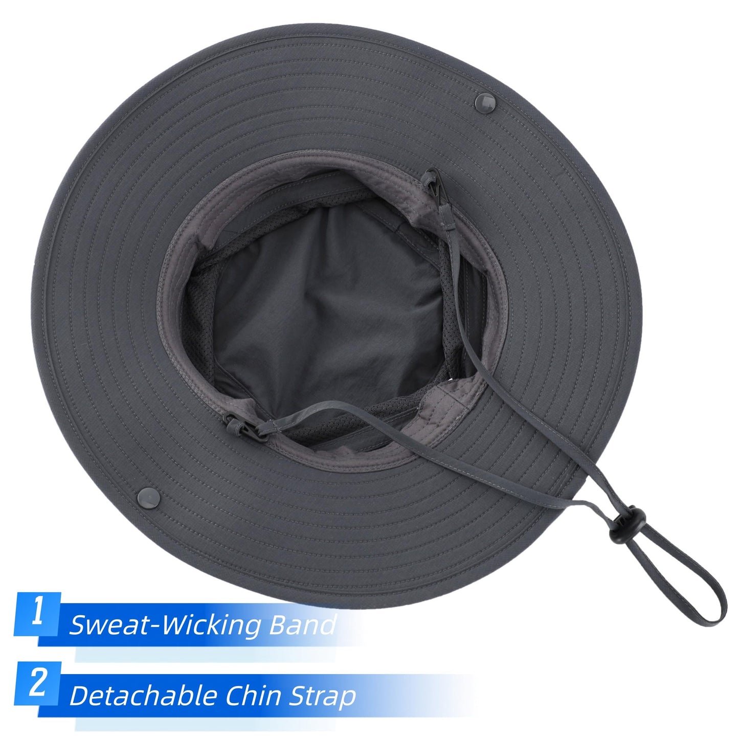 Connectyle Sun Hat for Men Women Outdoor UV Protection Safari Hat for Fishing Hiking Gardening Breathable Cowboy Hat UPF50