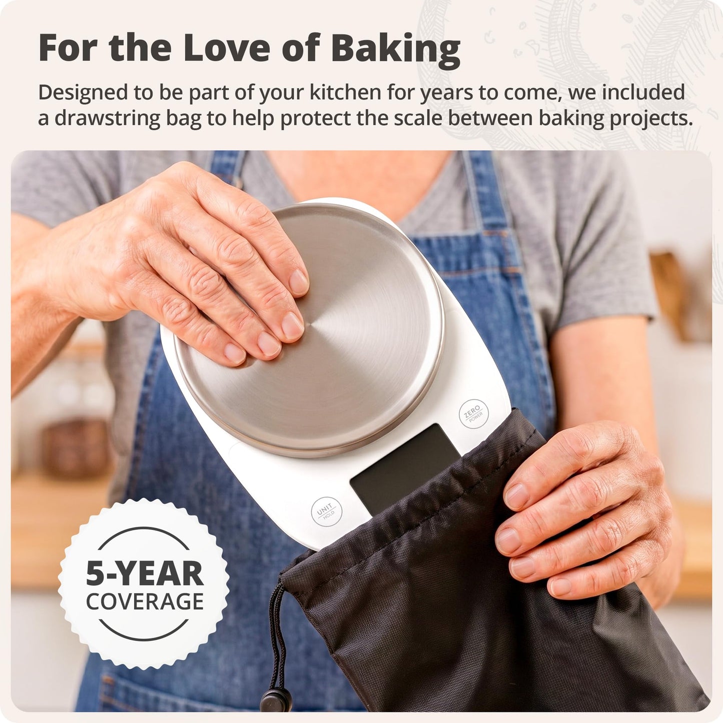 Greater Goods Digital Kitchen Scale for Baking – Food Scale with Gram & Ounce Measurements, Easy Tare & Stable Readings, Precision Scale for Sourdough Bread, Baking & Cooking, 11 lb Capacity