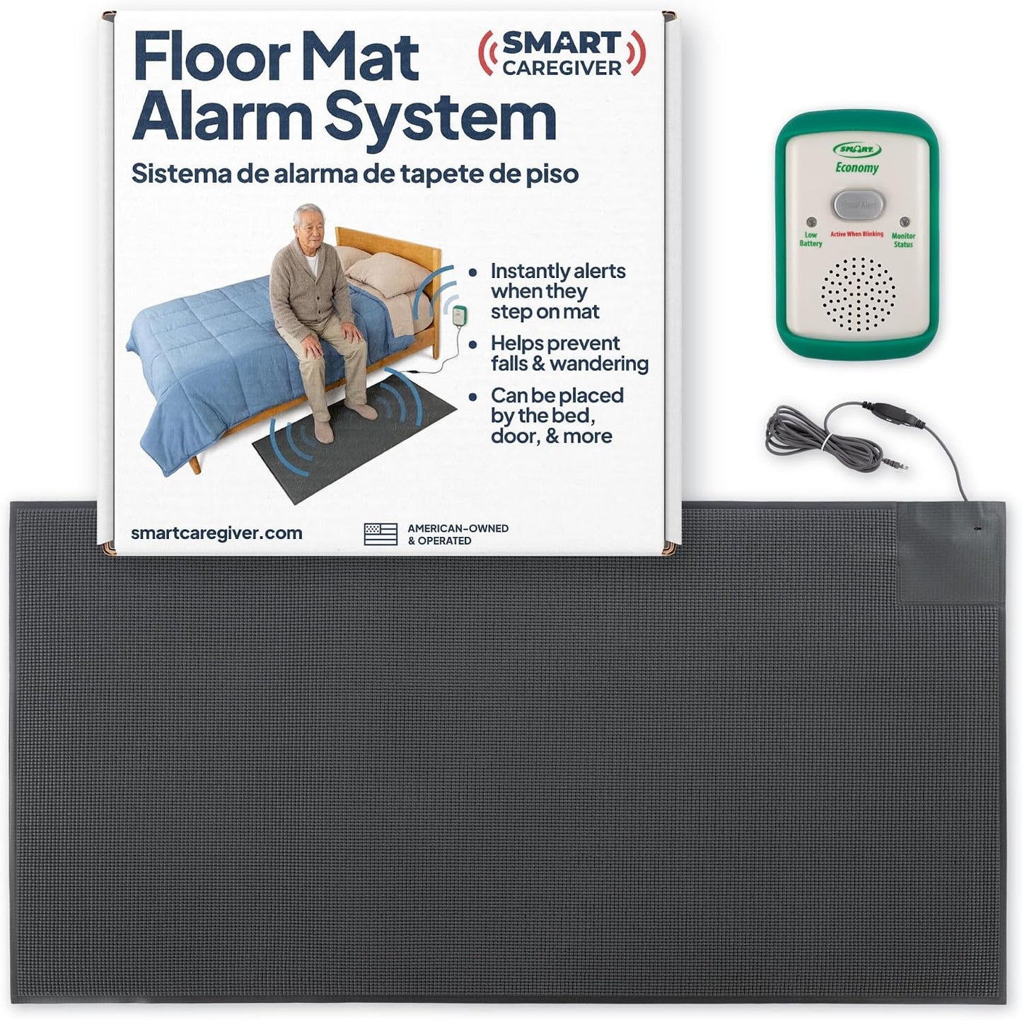 Floor Mat Exit Alarm for Seniors Fall Prevention & Anti-Wandering - Economy System
