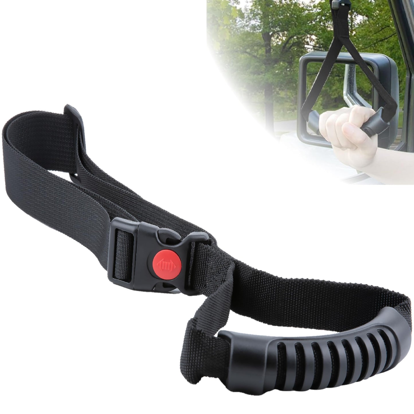ecocstm 2 PCS Car Adjustable Grab Handles, Car Accessories Handle Assist, Safety Handle Portable Vehicle Support Grab Bar for Trucks, SUVs, Vans, Cars and ATVs (Black)