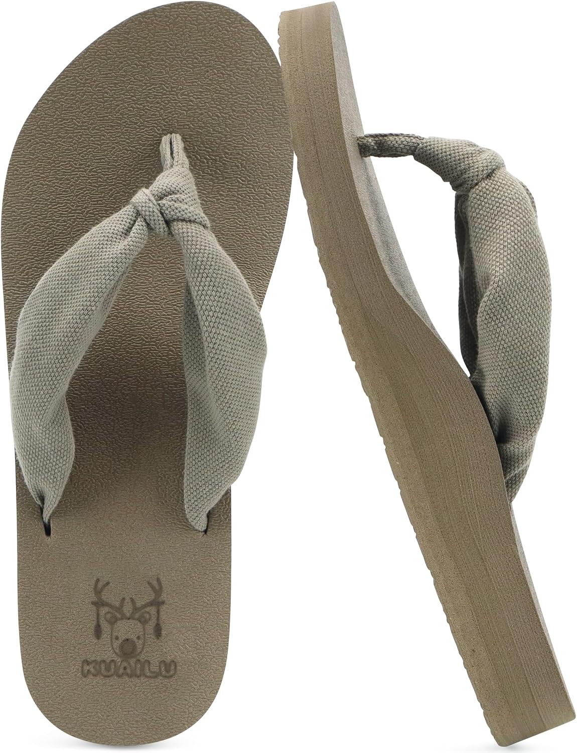 KuaiLu Flip Flops for Women with Arch Support Yoga Mat Comfortable Summer Beach Walking Thong Cushion Sandals Slip On Indoor Outdoor