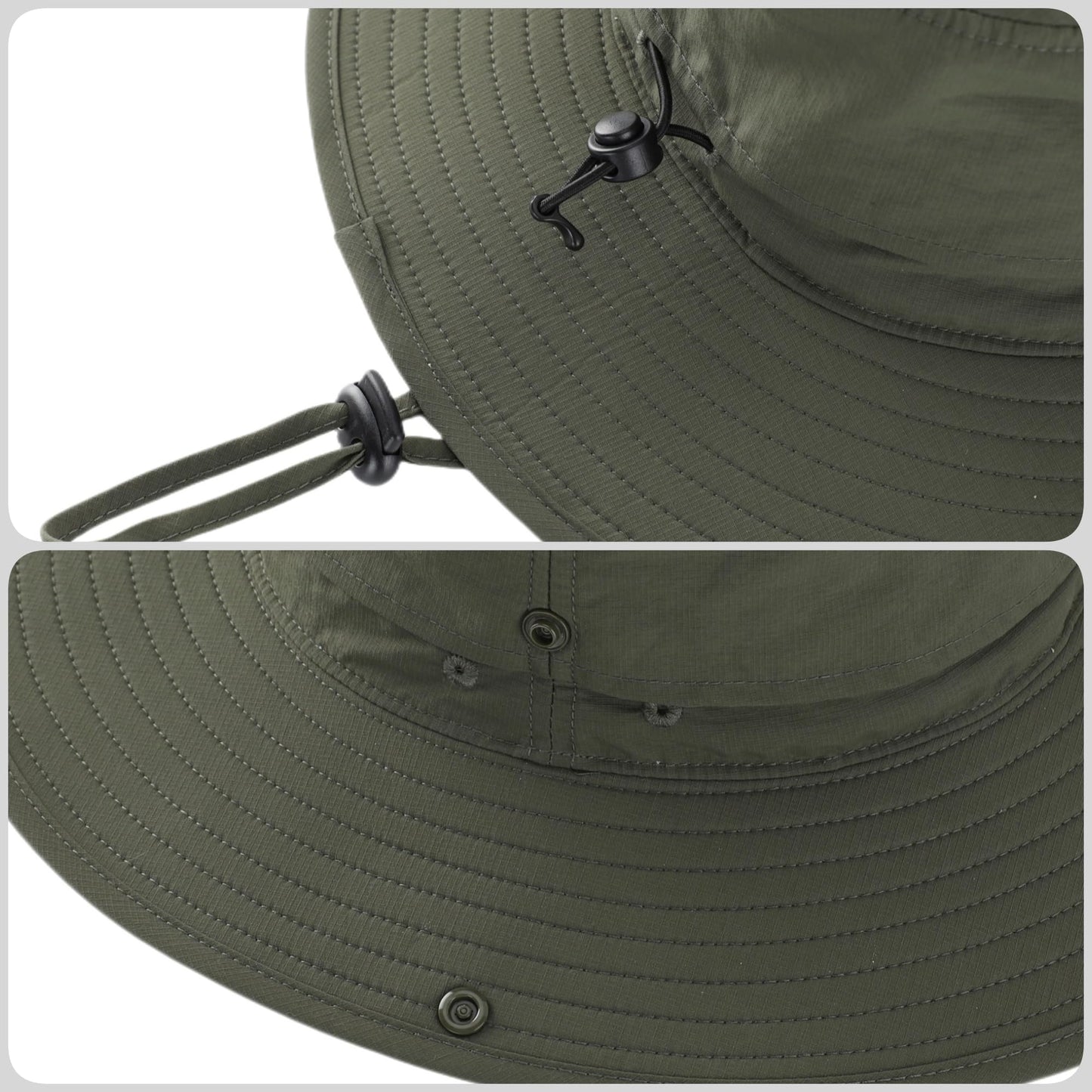 Connectyle Sun Hat for Men Women Outdoor UV Protection Safari Hat for Fishing Hiking Gardening Breathable Cowboy Hat UPF50