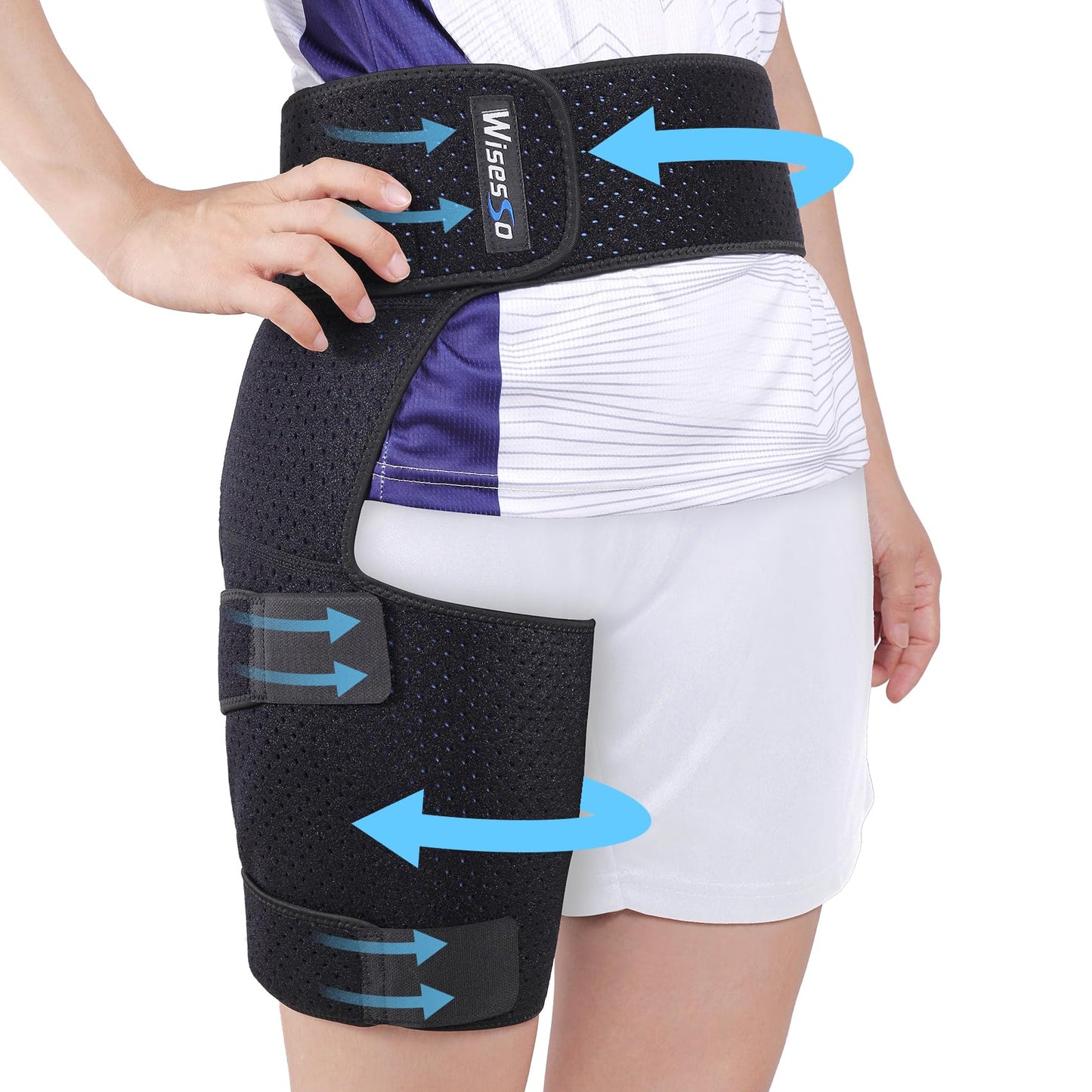 Hip Brace, Groin Wrap Hip Braces for Sciatica Pain Relief, Thigh Support for Groin, Thigh, Hamstring, Pulled Muscle Injury, Sciatic Nerve Brace For Men and Women, Pink