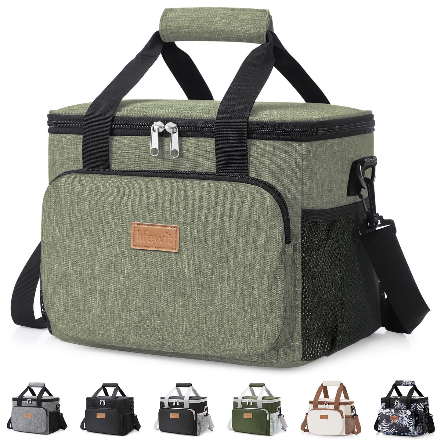 Lifewit Medium Lunch Bag, Insulated Lunch Box, Soft Cooler Cooling Tote for Adult Men Women, Black 12-Can (9L)