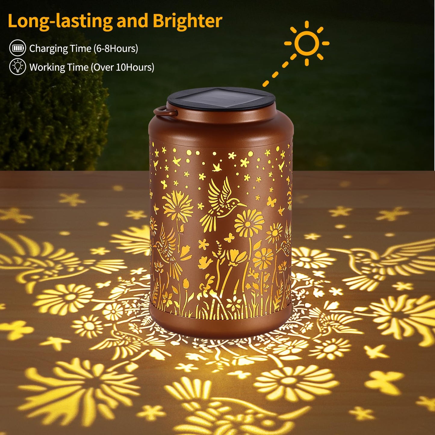 Solar Lanterns Outdoor Waterproof Hummingbird Solar Lights Outdoor Waterproof for Garden, Birthday Gifts for Women Mom Grandma, Garden Lights for Backyard, Patio Decor