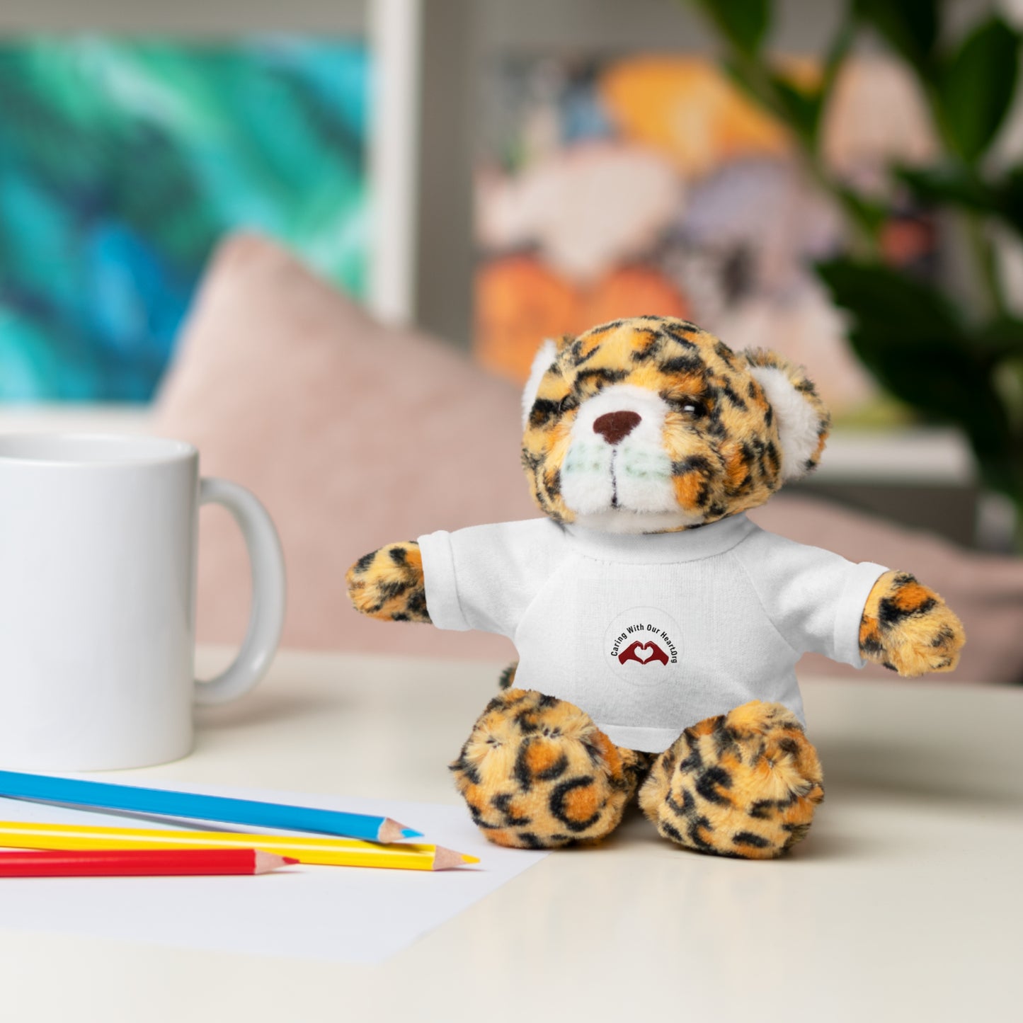 Plush Bear with Custom Tee — Soft Brown Teddy in Printed T‑Shirt