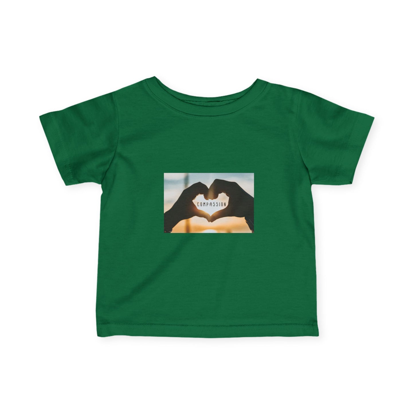 Infant Tee — Heart Hands Photo with 'Love' Text Baby Shirt