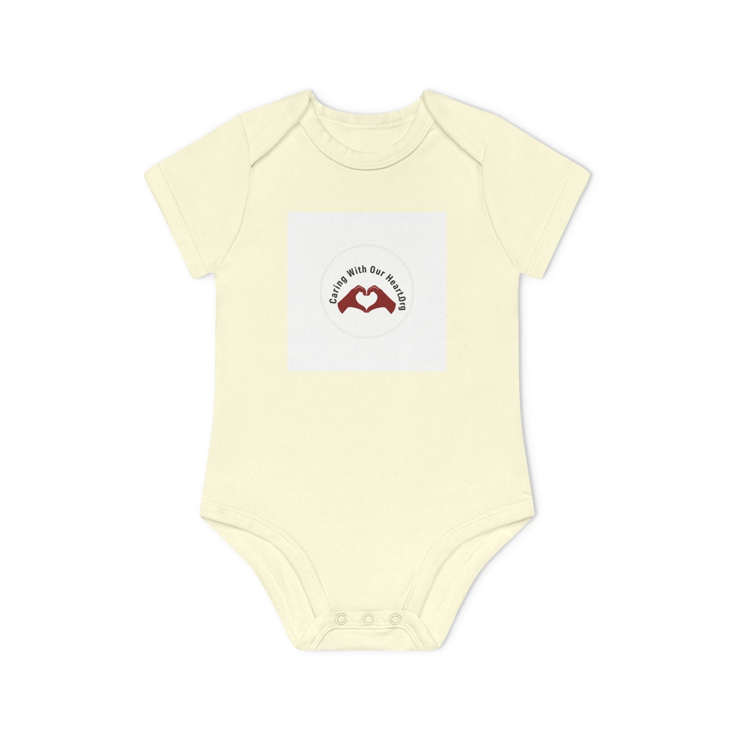 Baby Bodysuit — "Love You to the Moon" Heart Hands Organic Infant Onesie