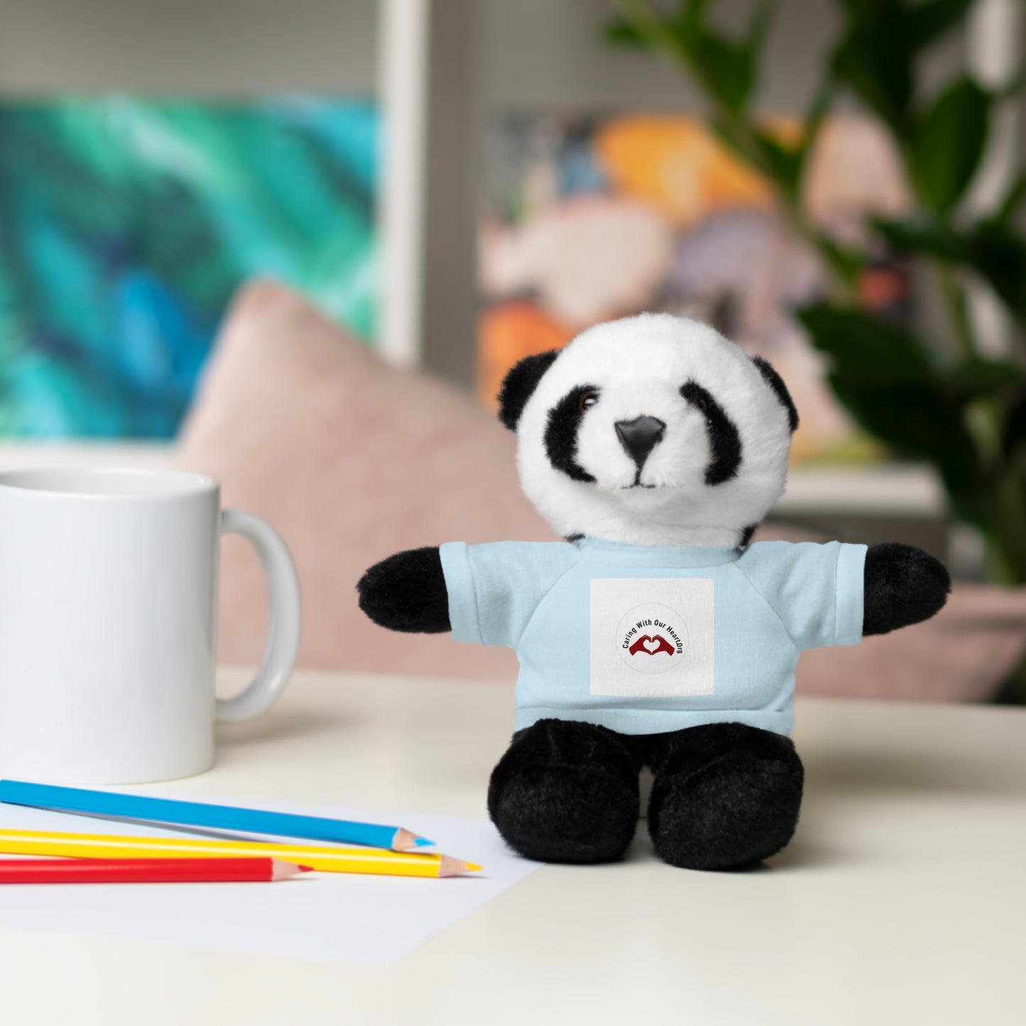 Plush Bear with Custom Tee — Soft Brown Teddy in Printed T‑Shirt