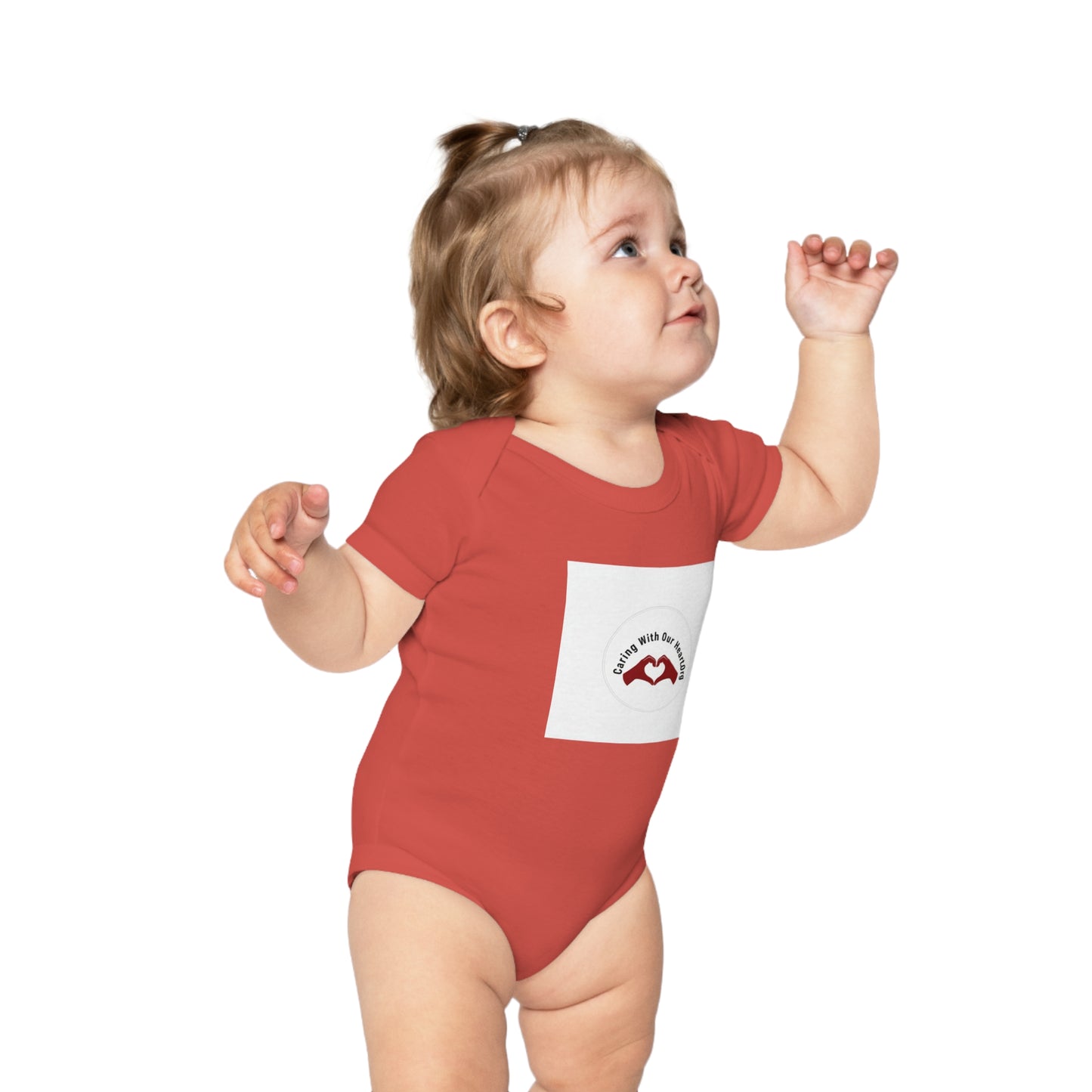 Baby Bodysuit — "Made with Our Hearts" Red Heart Infant Onesie