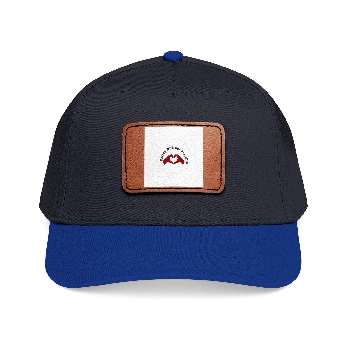 Leather Patch Baseball Cap — Retro Mustache Logo