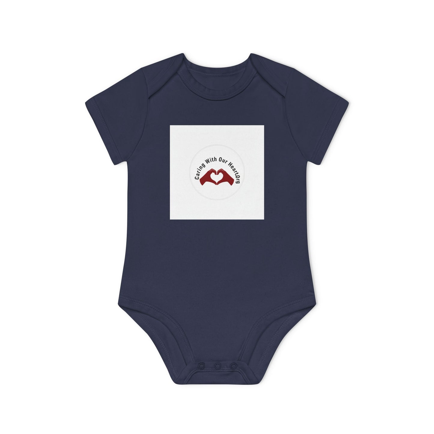 Baby Bodysuit — "Love You to the Moon" Heart Hands Organic Infant Onesie