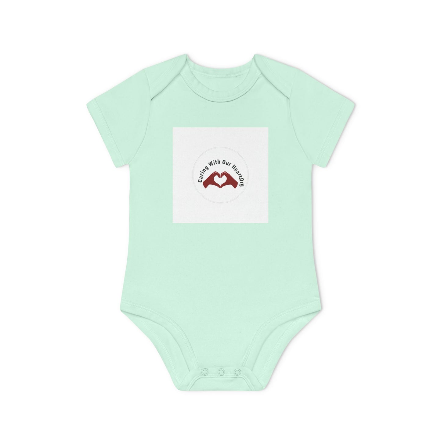 Baby Bodysuit — "Love You to the Moon" Heart Hands Organic Infant Onesie